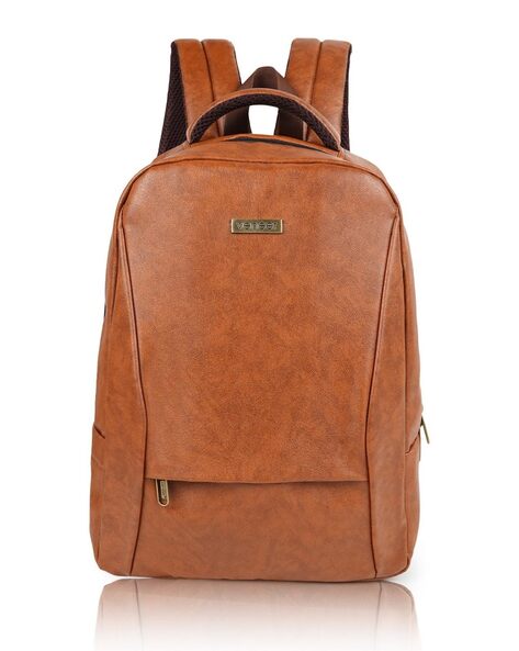 Buy TOM LANG LONDON Front Pocket Leather Backpack (Onesize; Tan) at  Amazon.in