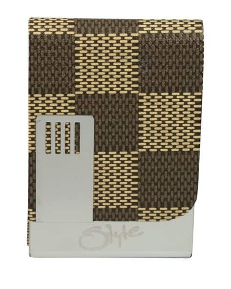 STYLE SHOES Men Checked RFID Protected Card Holder