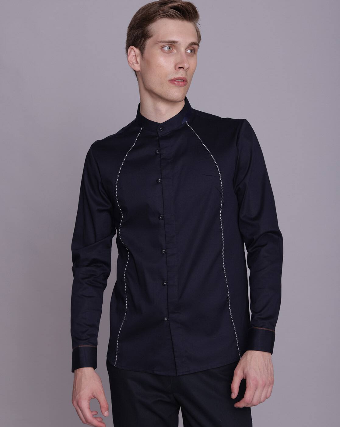 Buy Navy Blue Shirts for Men by Lacquer Embassy Online | Ajio.com