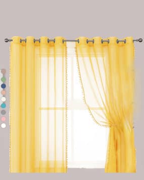 urban space Set of 2 Window Curtains with Pom-Pom-picture-11