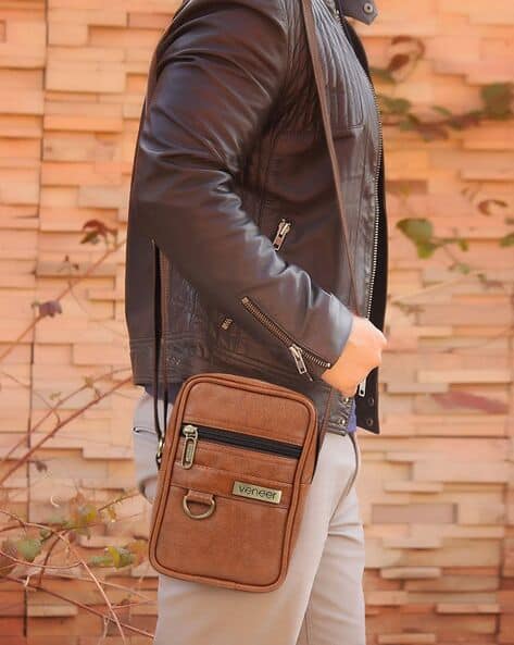 VENEER Men Crossbody Sling Bag with Detachable Strap