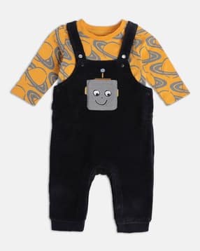 mini klub Printed T-Shirt & Dungaree Set-picture-32