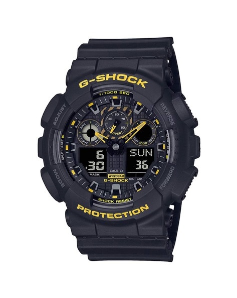 Men G1486 G-Shock GA-100CY-1ADR Black-Yellow Analog-Digital Dial Black Resin Strap Watch