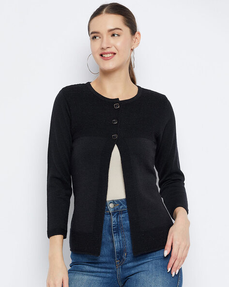 Buy Black Sweaters Cardigans for Women by Zigo Online Ajio