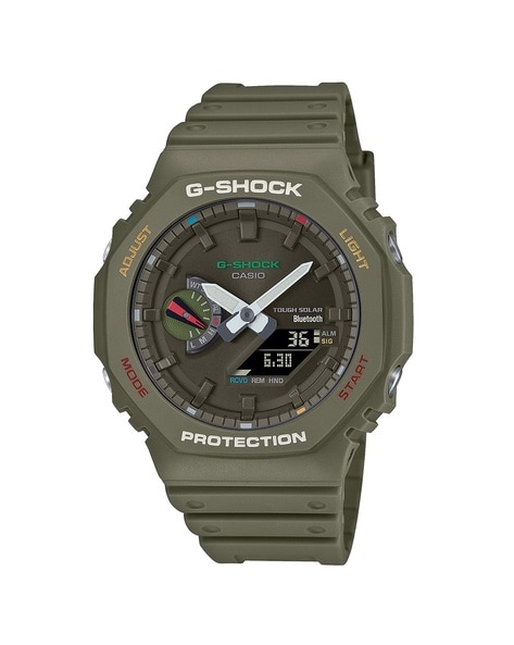 Men G1477 G-Shock GA-B2100FC-3ADR Multi-Coloured Analog-Digital Dial Green Resin Strap Watch