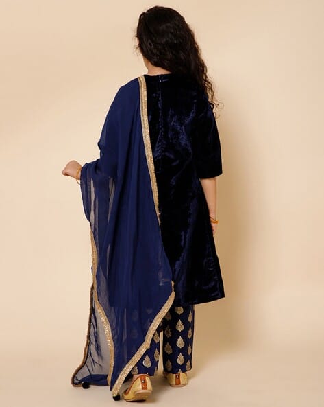 Girls Embellished A-Line Kurta Set - Image 2