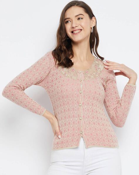 Pink lace outlet cardigan