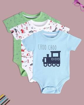 mini klub Pack of 3 Printed Cotton Bodysuits-picture-28