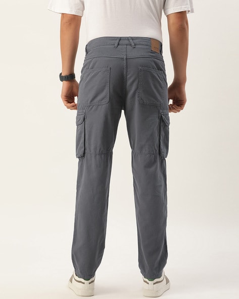Buy t-base Men's Bright Olive Solid Cargo Pants for Men Online India