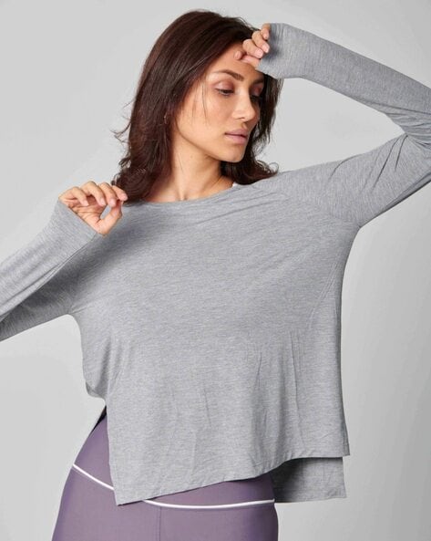 Buy Grey Tops for Women by Strongr Athleisure Online