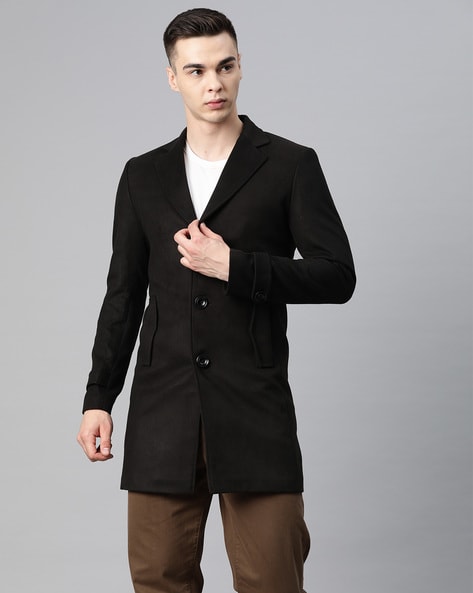 Lapel collar hot sale coat men