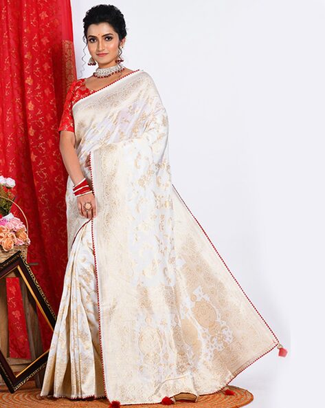 Buy Brown Sarees for Women by Indie Picks Online | Ajio.com