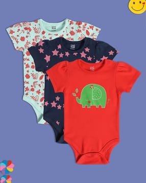 Pack of 3 Printed Bodysuits-image-38