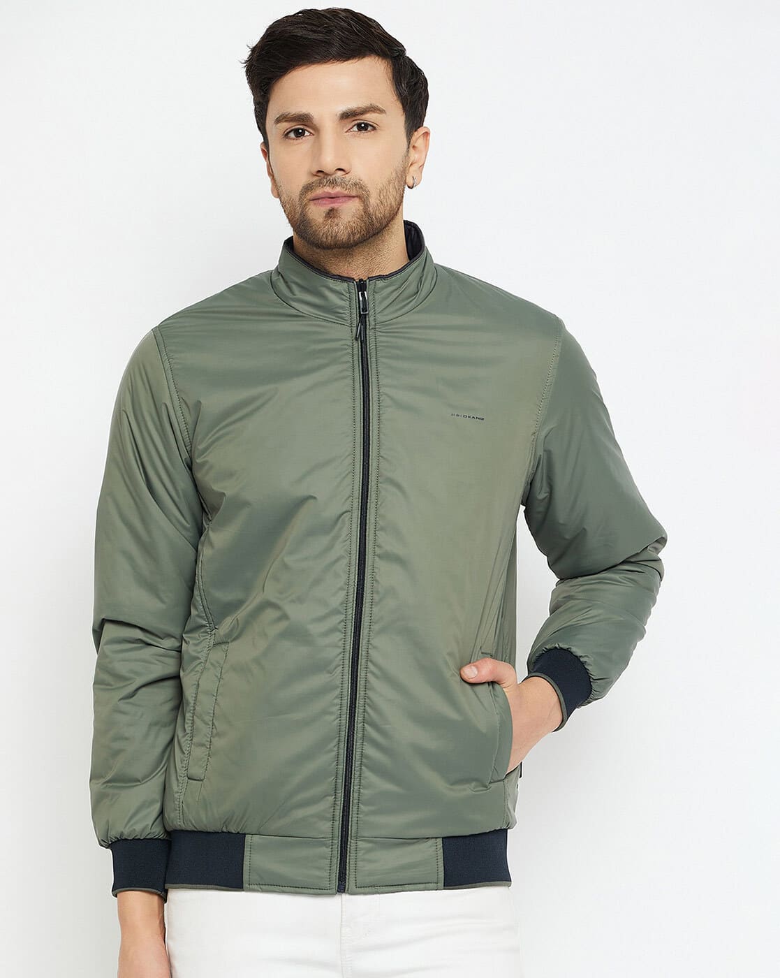 Buy OKANE Men Regular Fit Reversible Jacket Online | Ajio.com