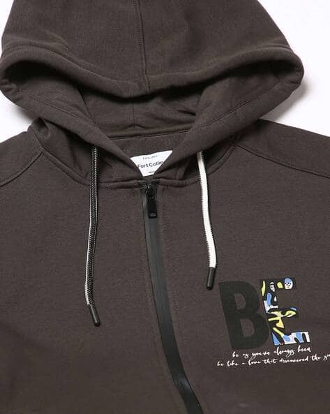 Men Typographic Print Regular Fit Hoodie