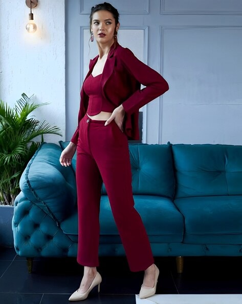 Buy Maroon Suit Sets for Women by SELVIA Online