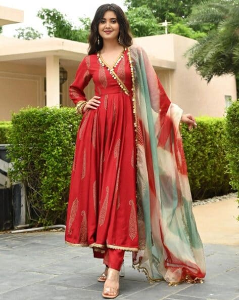 Embellished Angrakha Kurta Set