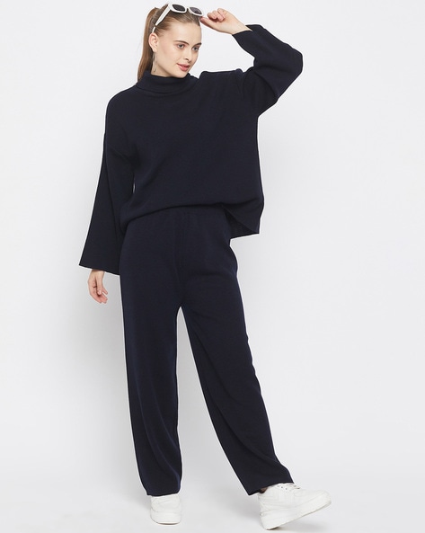 Black Flared Leg Sweatpants, Two Piece Sets