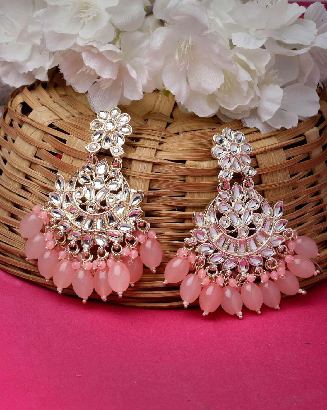 Light Pink Earring , Long Light Pink Rose Earrings , Big Large Baby Pink  Earring , Pink Floral Earrings , Pink Flower Earrings , Gold Tone - Etsy