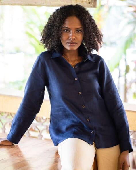 Buy Navy Blue Shirts for Women by Creatures of Habit Online
