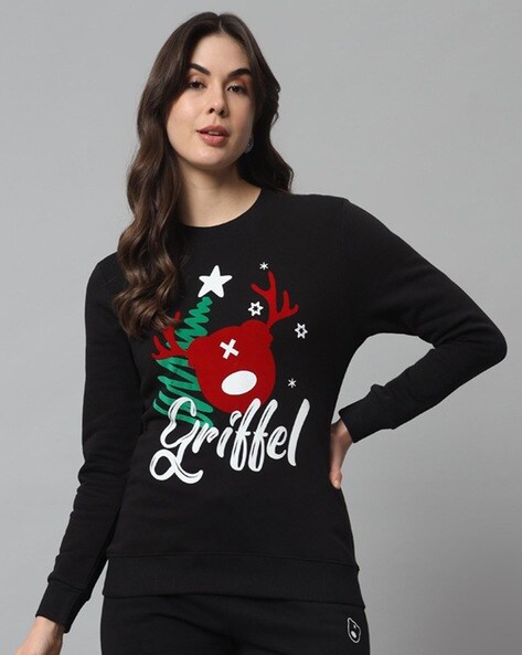 Buy Black Sweatshirt & Hoodies for Women by GRIFFEL Online