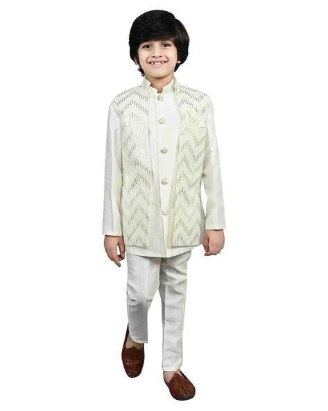 AHHAAAA Boy Embellished Sherwani Set