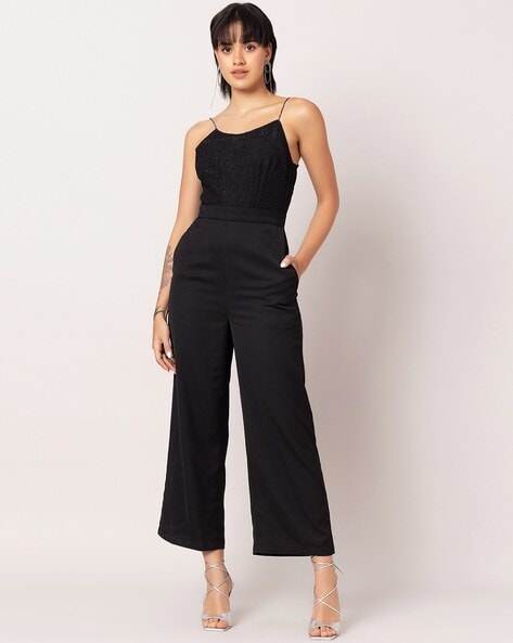 Buy FabAlley Navy Embellished Jumpsuit for Women Online @ Tata CLiQ