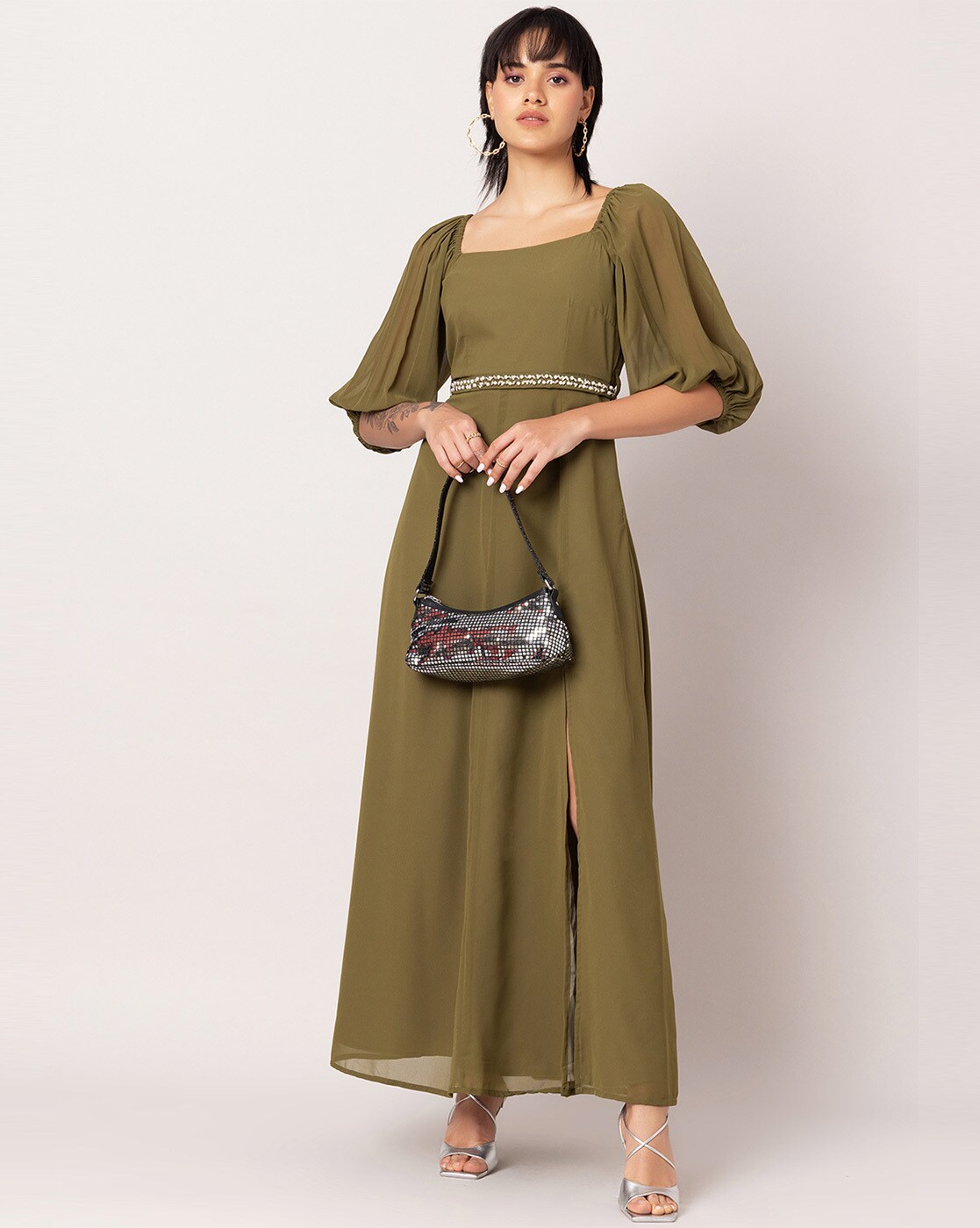 Buy Green Dresses for Women by FABALLEY Online Ajio