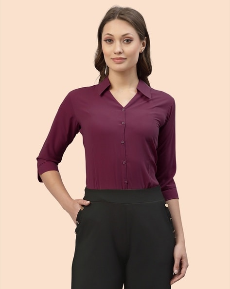 Purple dress shirt sales womens