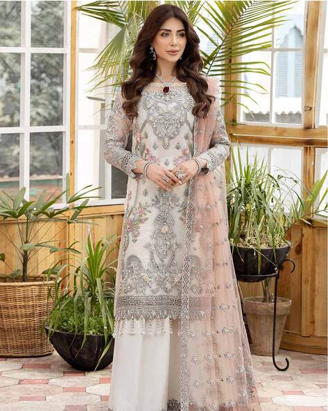 Buy THE3536 Dress Net Skirt Anarkali Abaya Reception Salwar Suit Semi  Stitched Suit - at Best Price Best Indian Collection Saree - Gia Designer