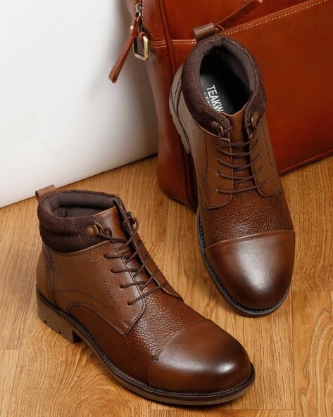 Ankle length sale leather shoes