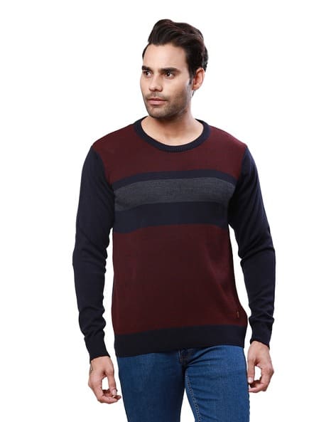 Price History of RAYMOND Men Regular Fit Striped Round-Neck