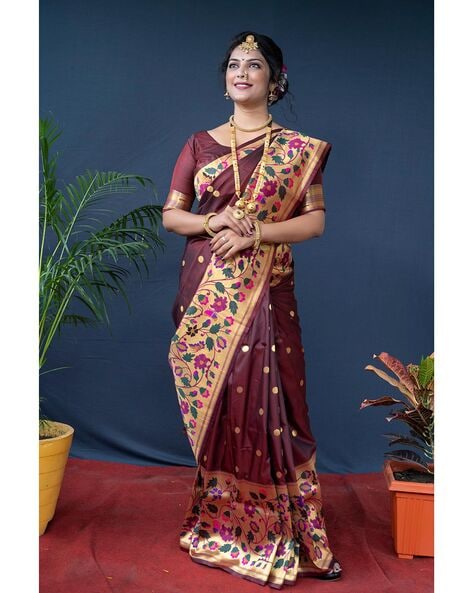 Maroon Velvet Saree and Maroon Velvet Sari Online Shopping