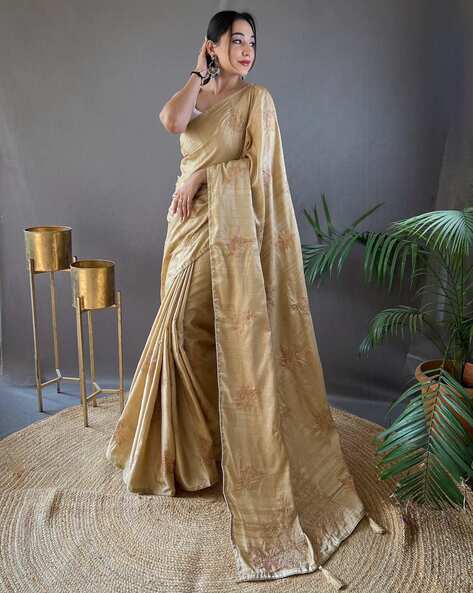 Festive Wear Half and Half Embroidered Turquoise & Beige Banarasi Silk Saree,  With Blouse Piece at Rs 1590 in Delhi