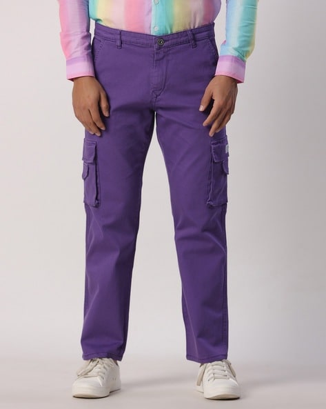 Mast & Harbour Purple Trousers - Buy Mast & Harbour Purple Trousers online  in India