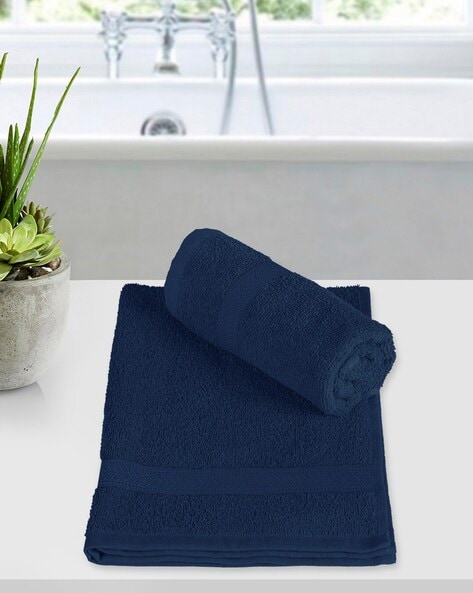 Navy hand best sale towels for bathroom