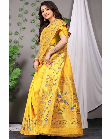 Shop Pure Banarasi Silk Handwork Embroidered Wedding Saree Online – Sunasa