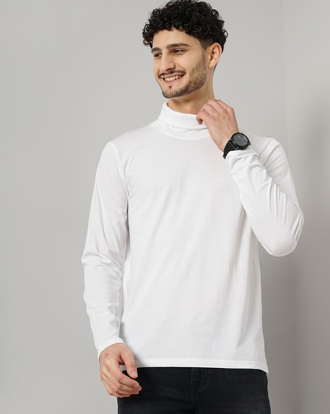 Celio Men Regular Fit T-Shirt with Turtle Neck