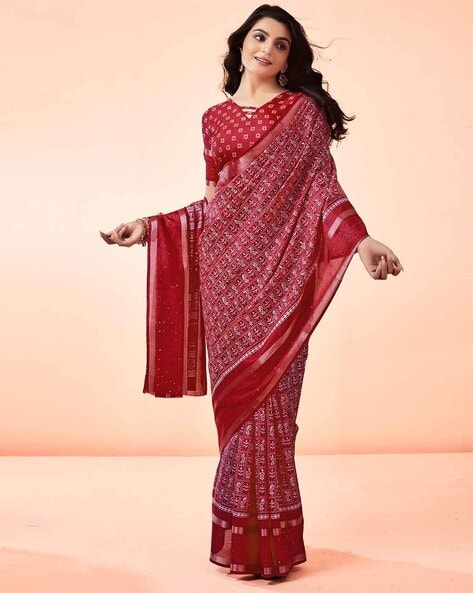 Buy Red Sarees for Women by SATRANI Online