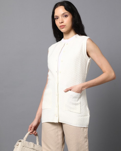 Madame Women Knitted Regular Fit Cardigan