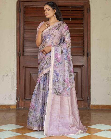 Lavender Embellished Saree - Buy Lavender Embellished Saree online in India