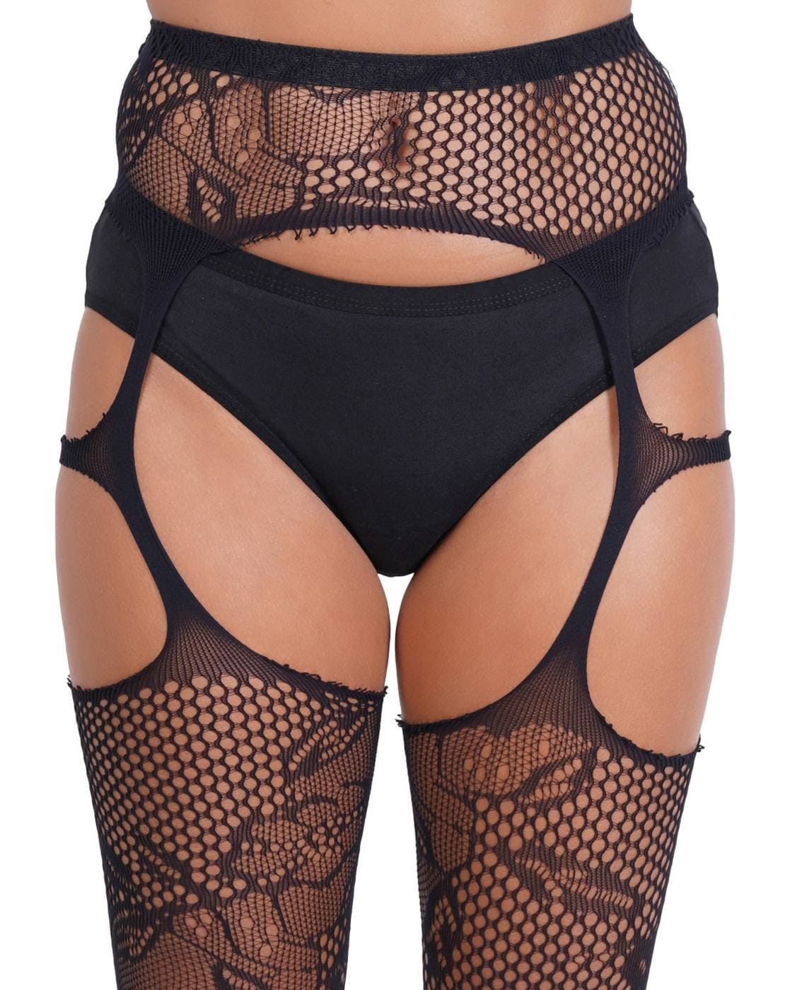 Lace Stockings with Elasticated Waist