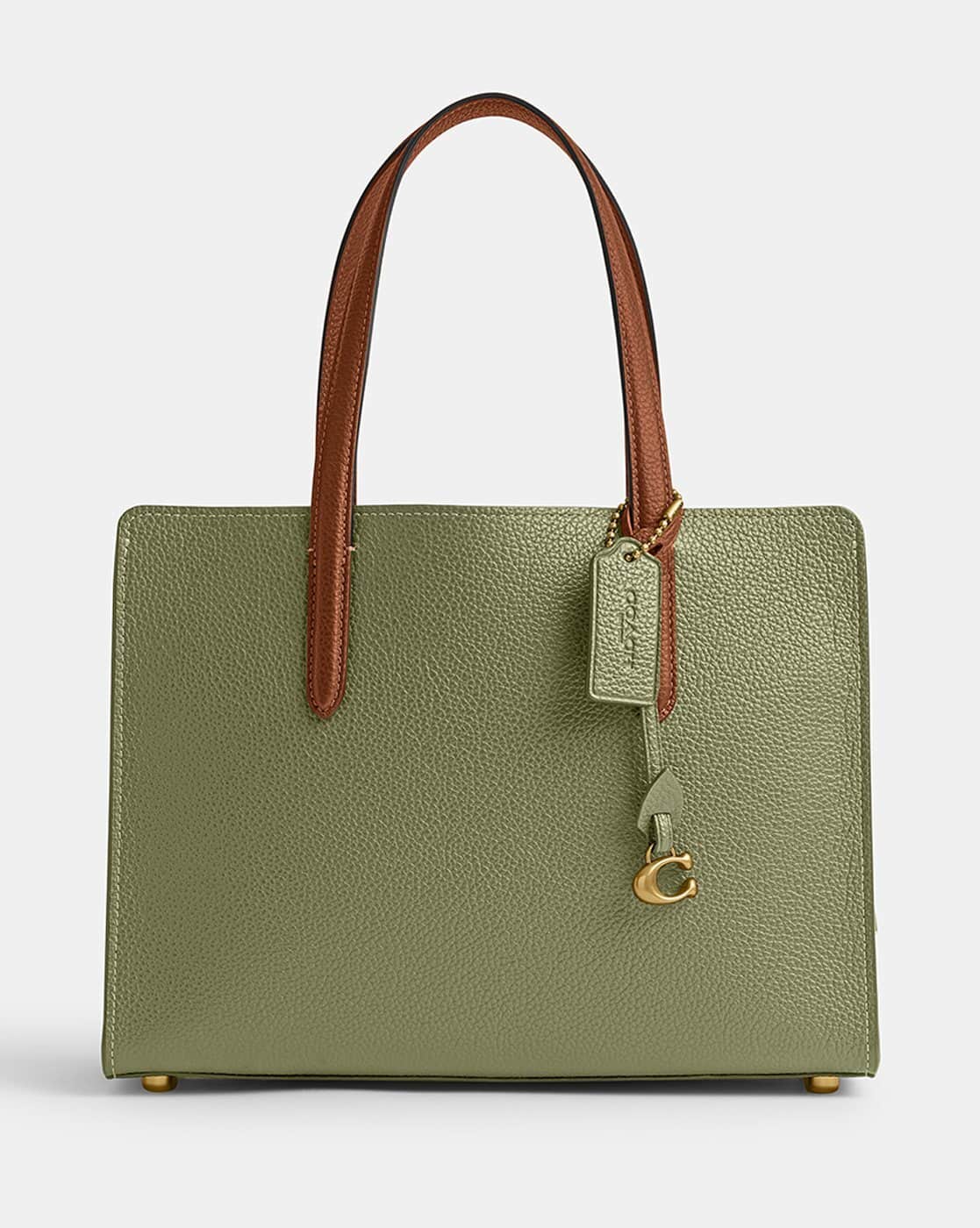 COACH Green Leather Carryall Tote Bag Coach Avenue Carryall Green 