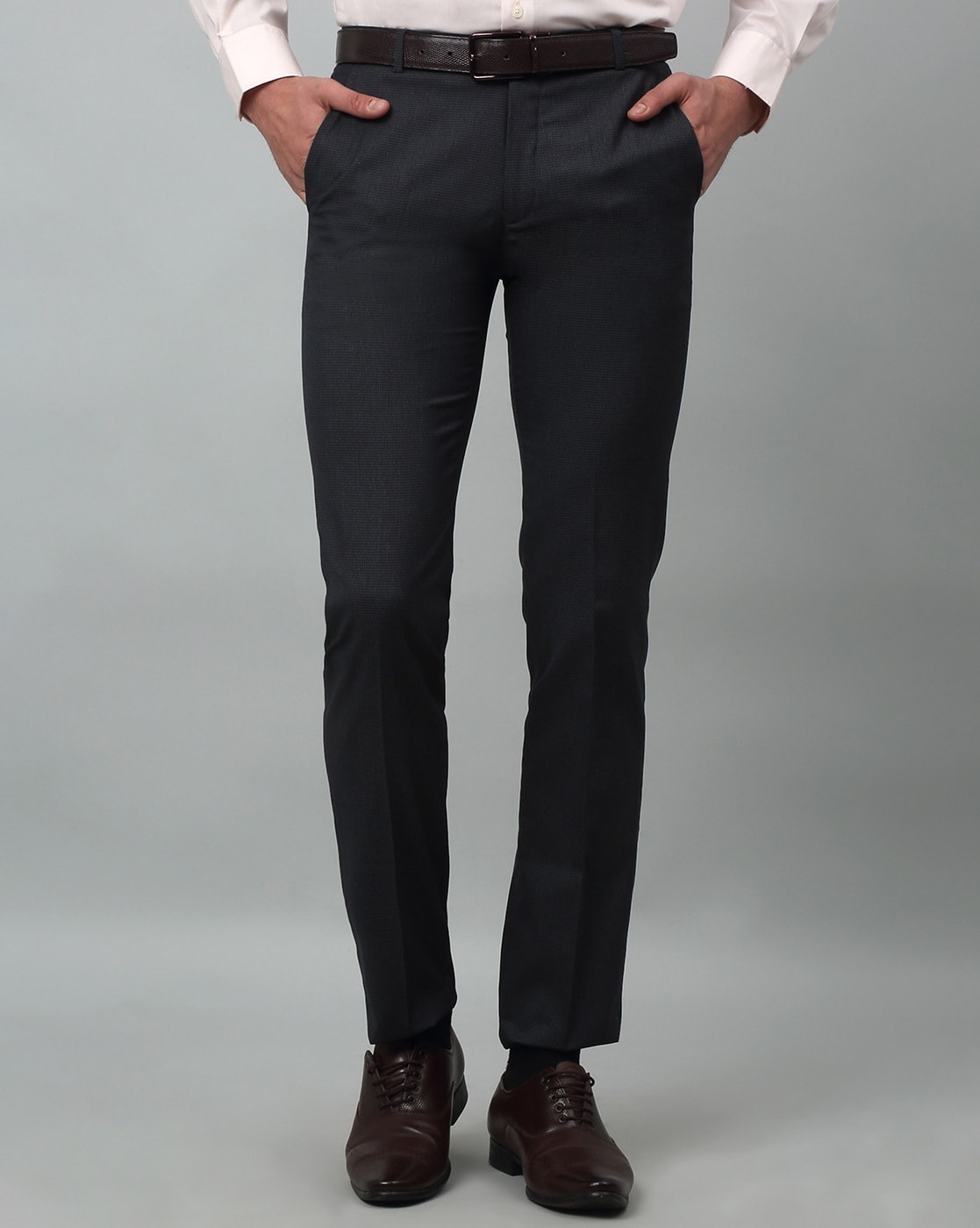 Buy Cantabil Mens Formal Grey Trousers Online