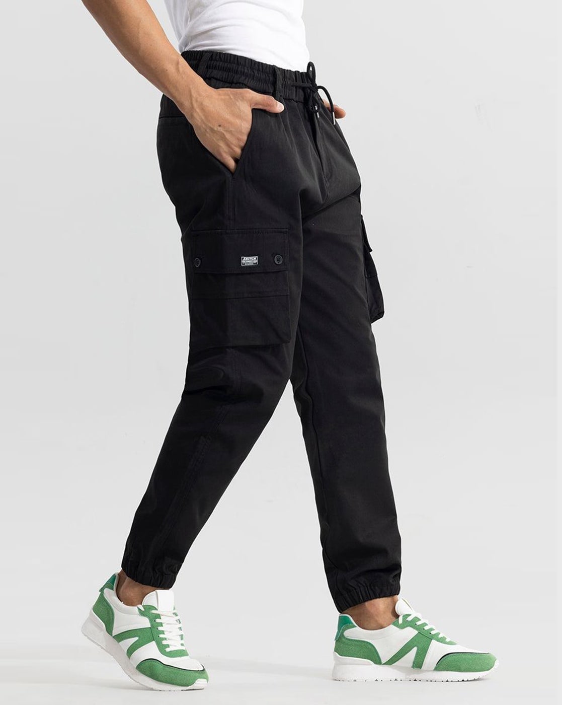 XFLWAM Men's Athletic-Fit Cargo Pants Casual Regular Straight Stretch Twill Pant  Black L - Walmart.com
