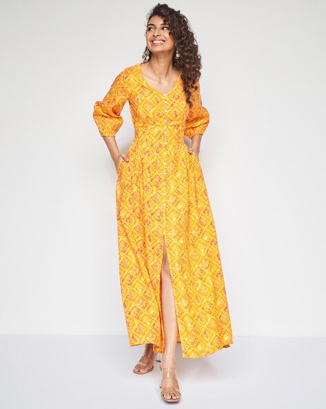 Global desi yellow outlet dress