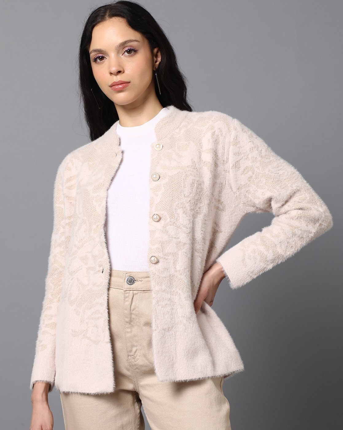 Peach lace clearance cardigan