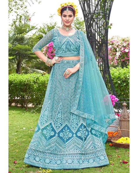 Indian Sky Blue Ruffle Lehenga Choli, Designer Lehegna Choli, Floral Lehenga  for Women, Salwar Kameez Suits - Etsy Denmark