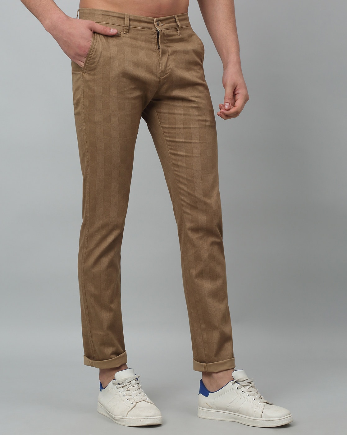 Buy Cantabil Men Beige Solid Casual Trousers Online at Best Prices in India  - JioMart.