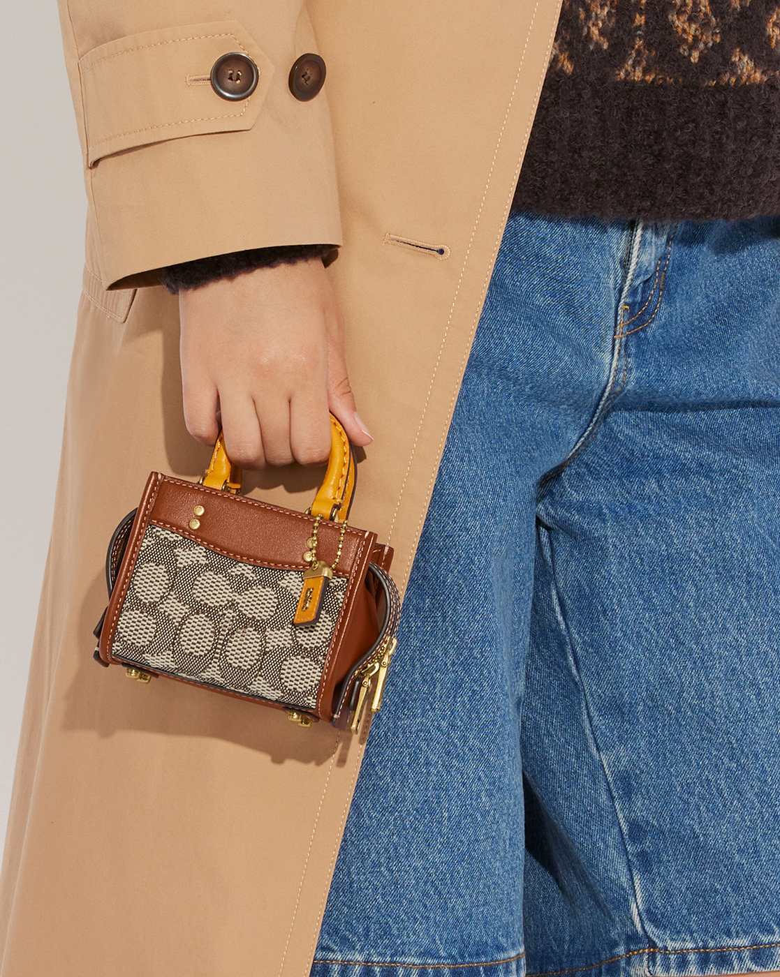 Buy Coach Rogue 12 Signature Textile Jacquard Mini Bag | Cocoa